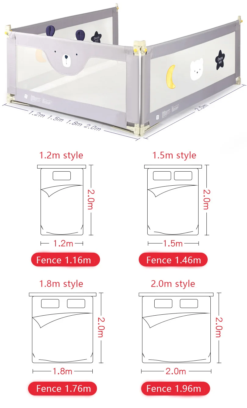 Японский дизайн, высокое качество, детские защитные перила, Детская безопасная кровать, забор, 1,5-2 метра, прикроватная перегородка, ограждение для кровати, 1 шт