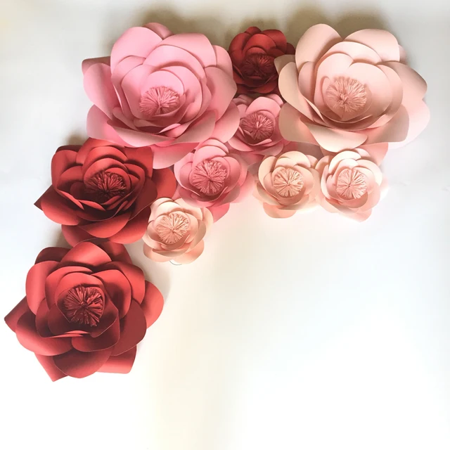 10 pcs set giant paper flowers for baby room wall decor wedding paper flower decorations for weddings