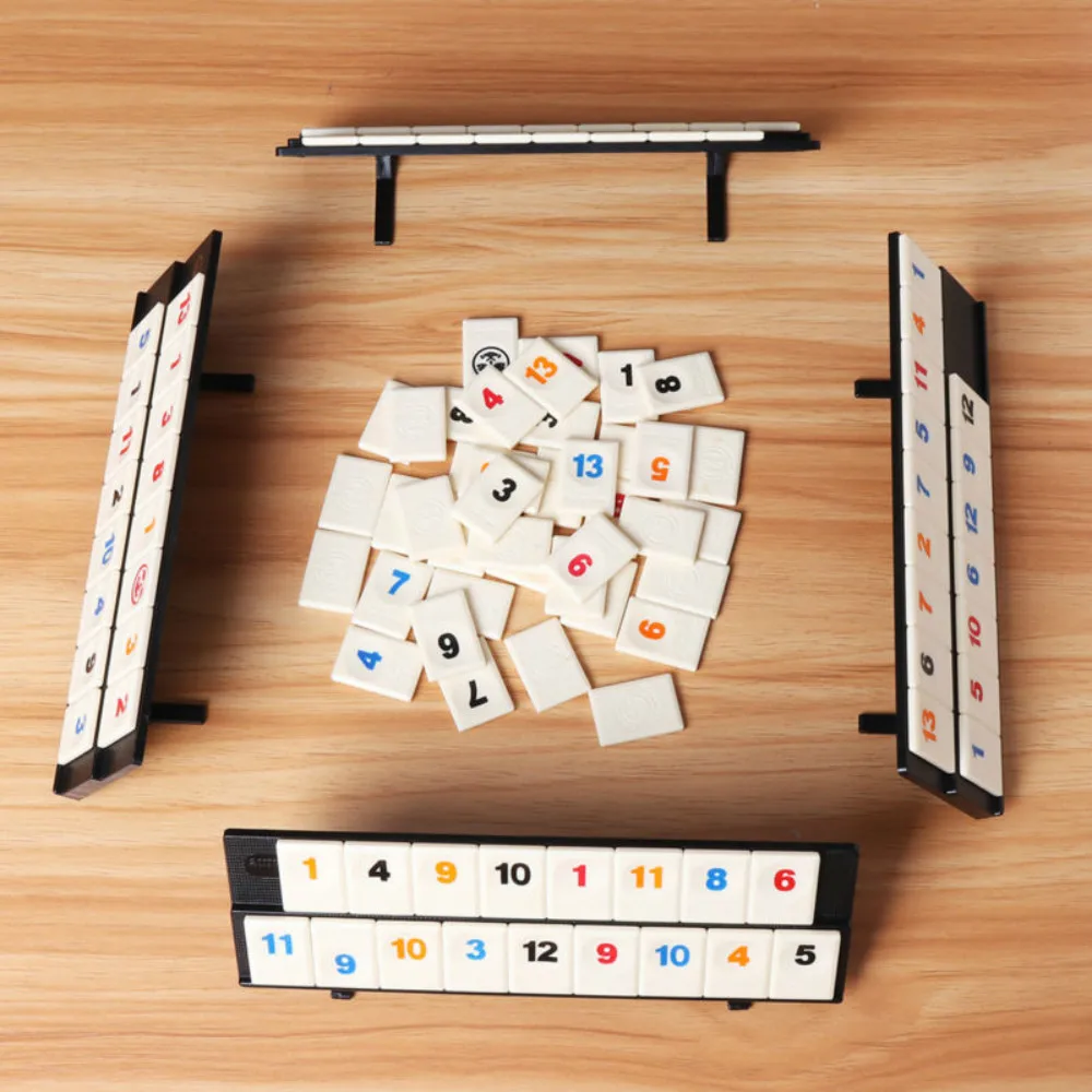 

Parent-child Interactive Toys Games Portable Digital Board Game Israel Mahjong Rummikub 106 Tiles Family Travel Digital Puzzle