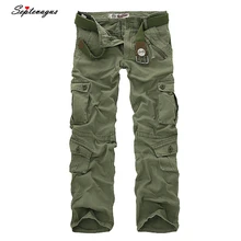 Новинка мужские брюки карго для мужчин военные прямые брюки повседневные хлопковые камуфляжные длинные штаны Плюс Размер 28-40