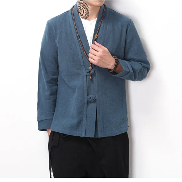 New spring retro disc buckle youth coat lay suit men's clothing02