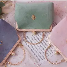 Angelatarch велюровая винтажная бархатная жемчужная цепочка с бриллиантами, женская сумка на плечо, застежка для сумки, женская сумка-мессенджер, сумки через плечо