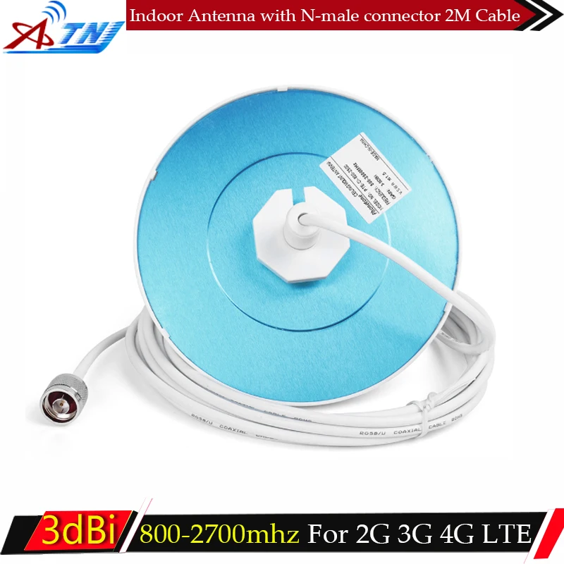 Потолочная антенна 800 2700Mhz 2g/3g Внутренняя N male разъем с 2 м кабелем GSM LTE WCDMA 1800Mhz 2600mhz