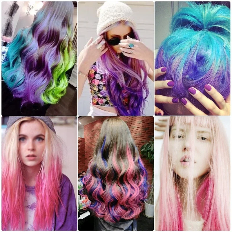 8 цветов, модный, сексуальный, Ameauty, Временный Мел для волос, косплей, сделай сам, нетоксичный, моющийся, цветной гребень для волос, вечерние, макияж