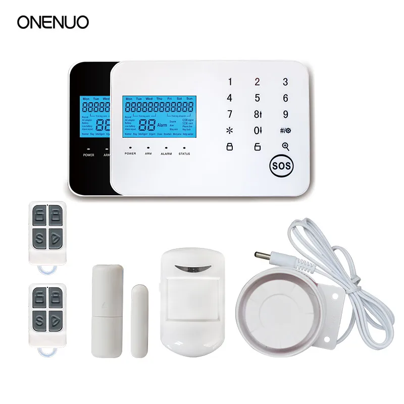 

wireless and wired sensors contact Security Burglar Gsm Alarm System Home Security Free Shipping