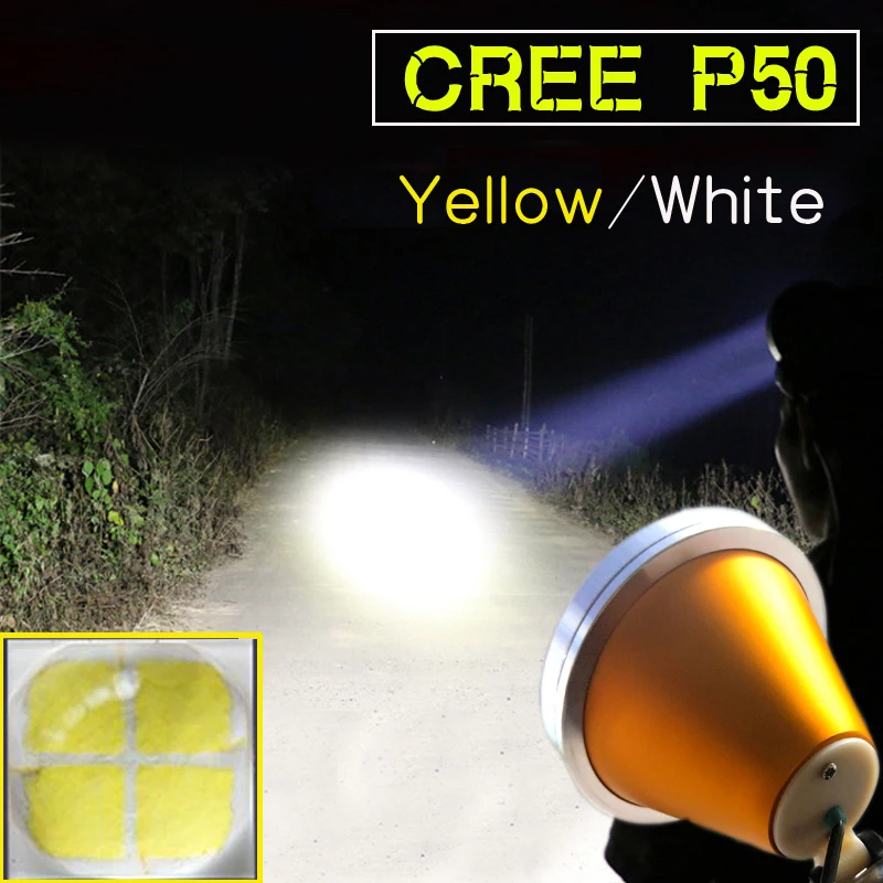 Сверхяркий CREE led p50 налобный фонарь высокой мощности для охоты кемпинга