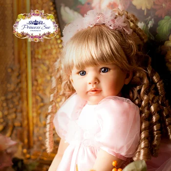

New Hot Top Reborn Toddler Baby 22'' Handmade Soft Vinyl Girl Newborn Realistic Lifelike New Dolls For Girls