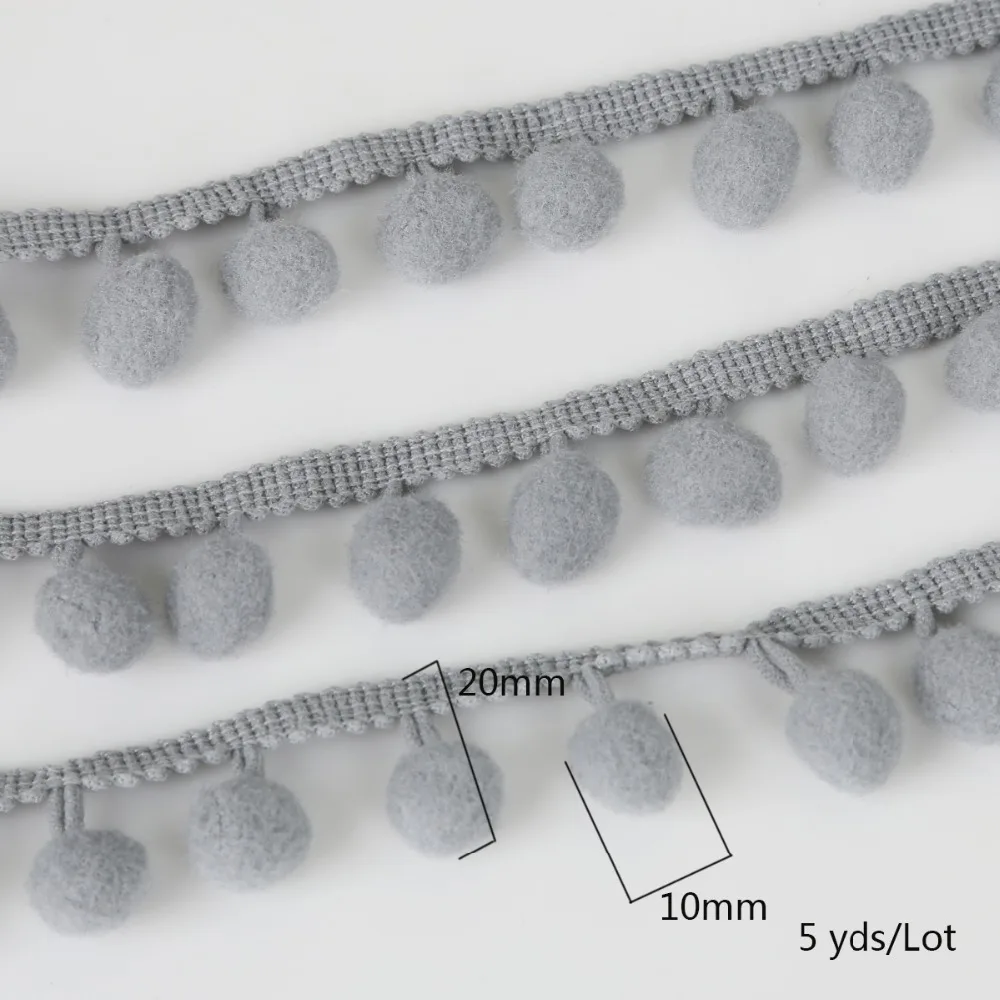 5 Yards Pom Pom Trim Ball 10 mm Mini Pearl Pompom Fringe Ribbon Sewing Lace DIY 