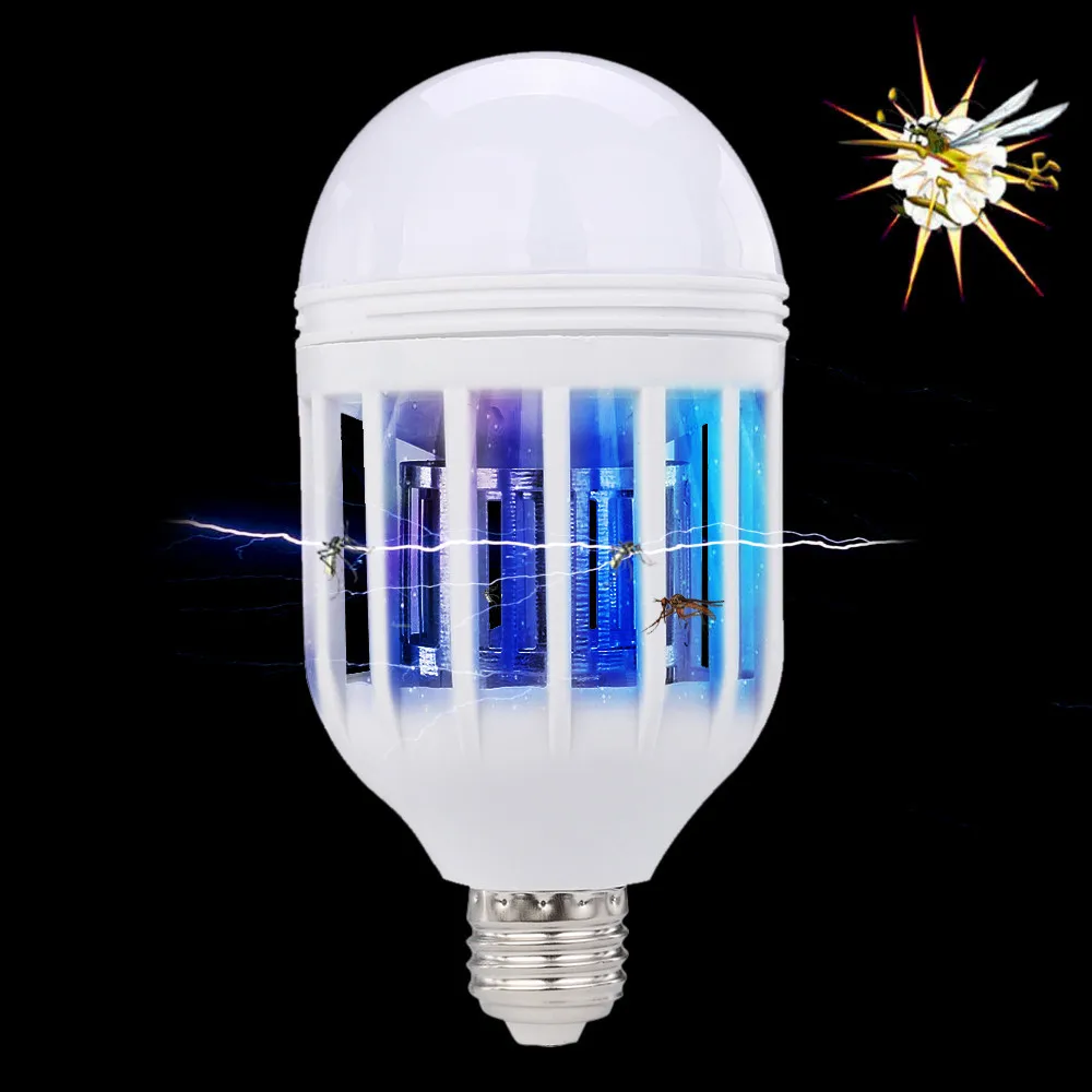 Комплект из 3 предметов, 2 в 1 светодиодный лампа инсектицидная лампа E27 15 Вт вредителей лампа управления 110 V 220vAnti-Mosquito летающих бабочек Убийца свет