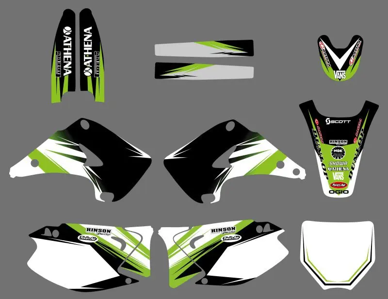 Графика и фоны наборы наклейки наклейки для Kawasaki KX125 KX250 2003 2004 05 06 с KX 125 250 Графика и фоны наборы наклейки наклейки для Kawasaki KX125 KX250 2003 2004 05 06 с KX 125 250