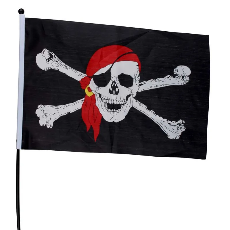 

Halloween Party Decoration Pirate Flag 60*90cm Skull Grommets Jolly Roger Party Bar Hanging Prop Ornament Without Flagpole CKI33