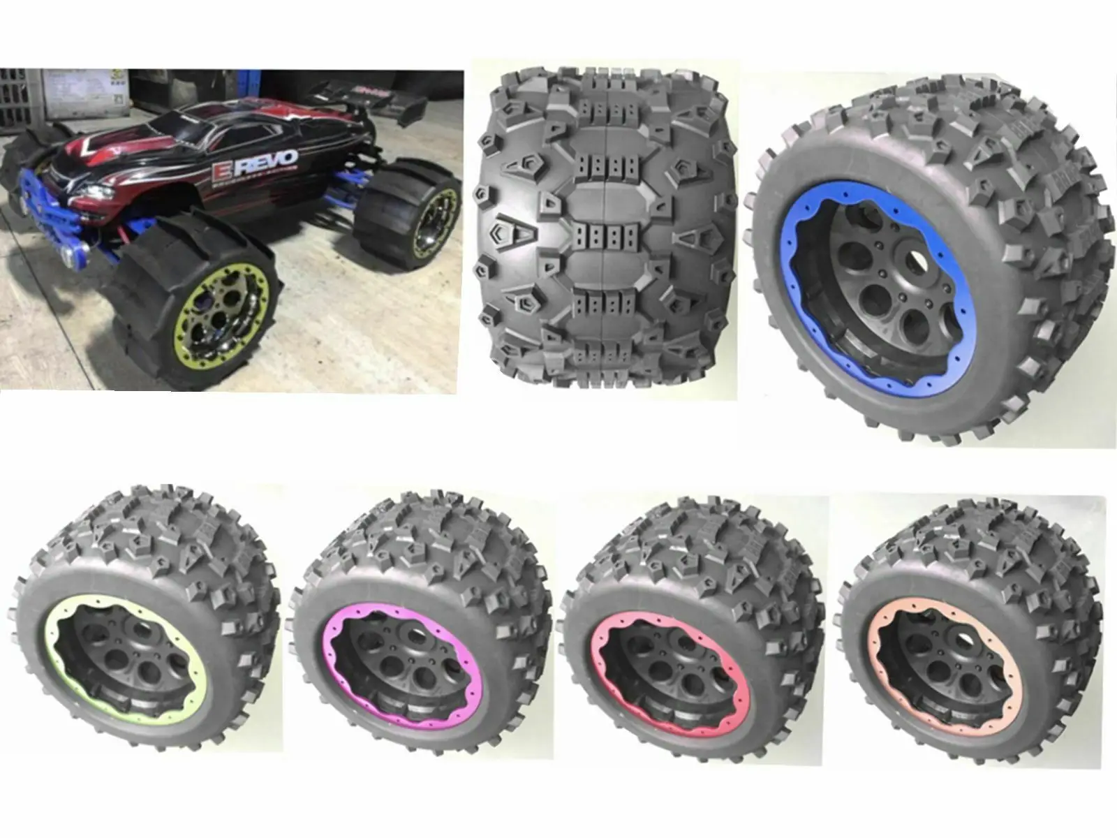 1/8 дюймовая шина для грузовика scaleTruck Badlands 3 8 дюйма смещенное колесо 1/2 (2) Erevo Hpi savage |