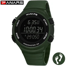 PANARS часы цифровой светодиодный мужские часы 3D шагомер часы мужские ударостойкие спортивные часы для бега часы с будильником Horloge 8110