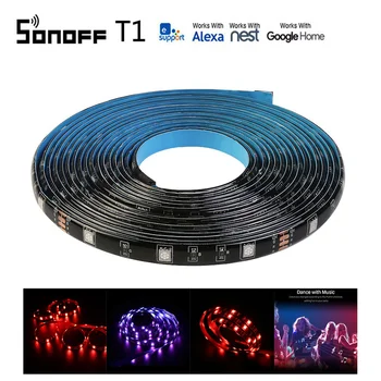 

SONOFF L1 Smart LED Light Strip Dimmable Waterproof WiFi Flexible RGB Strip Lights Work with Alexa Google Home Dance with Music