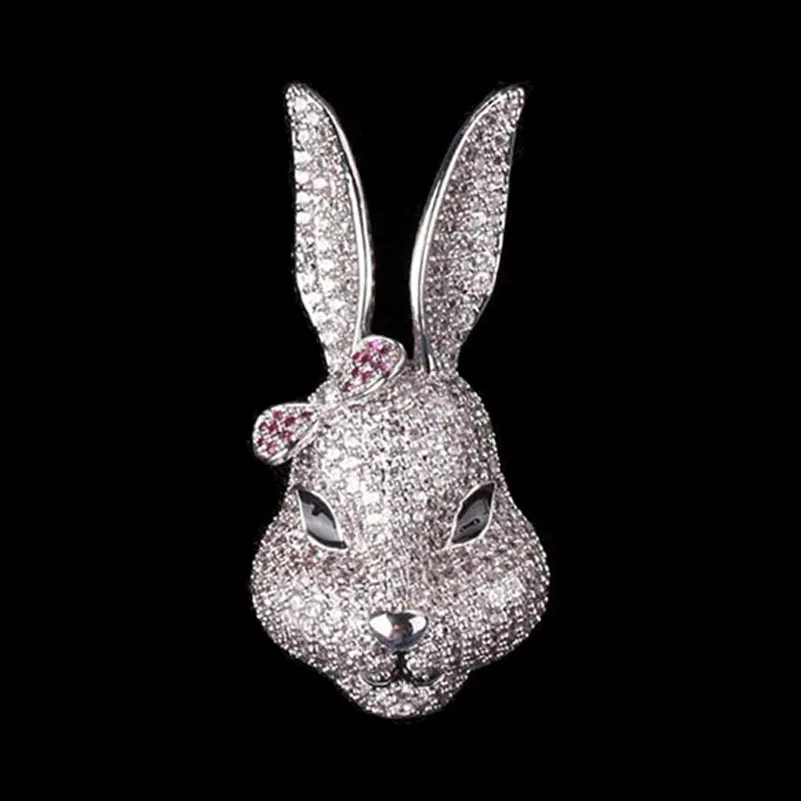 

Red Trees Brand High Quality Animal Hijab Pins Wholesale Luxury Cubic Zircon Rabbit Brooch For Women Drop Shipping