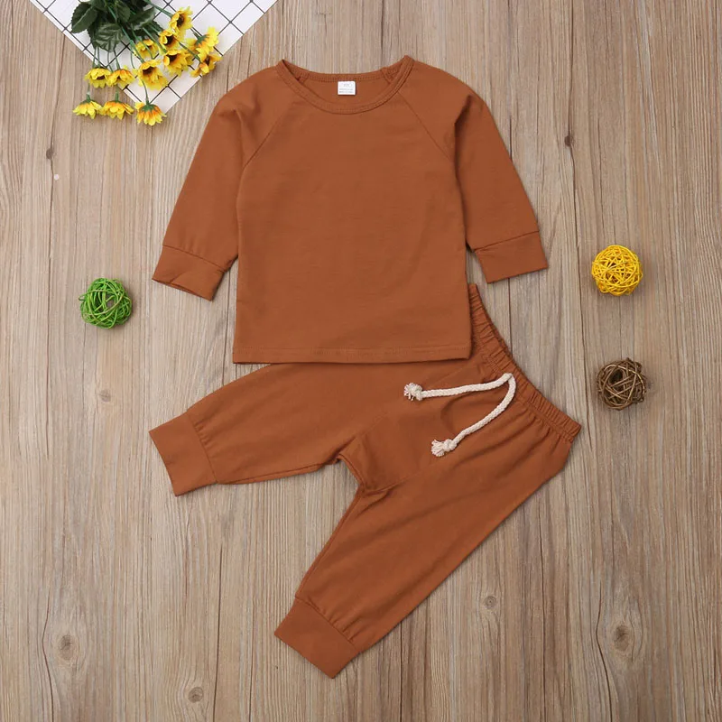 Pudcoco/комплект для малышей от 0 до 24 месяцев, одежда для сна для новорожденных мальчиков и девочек, футболка Топ+ брюки детские комплект