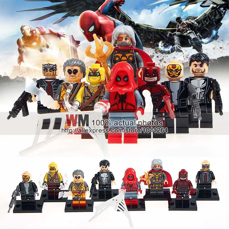 

10Lots of Super Heroes X0180 Punisher Masked Robber Spider-man Kaecilius Shocker Odin Building Blocks Bricks Toys