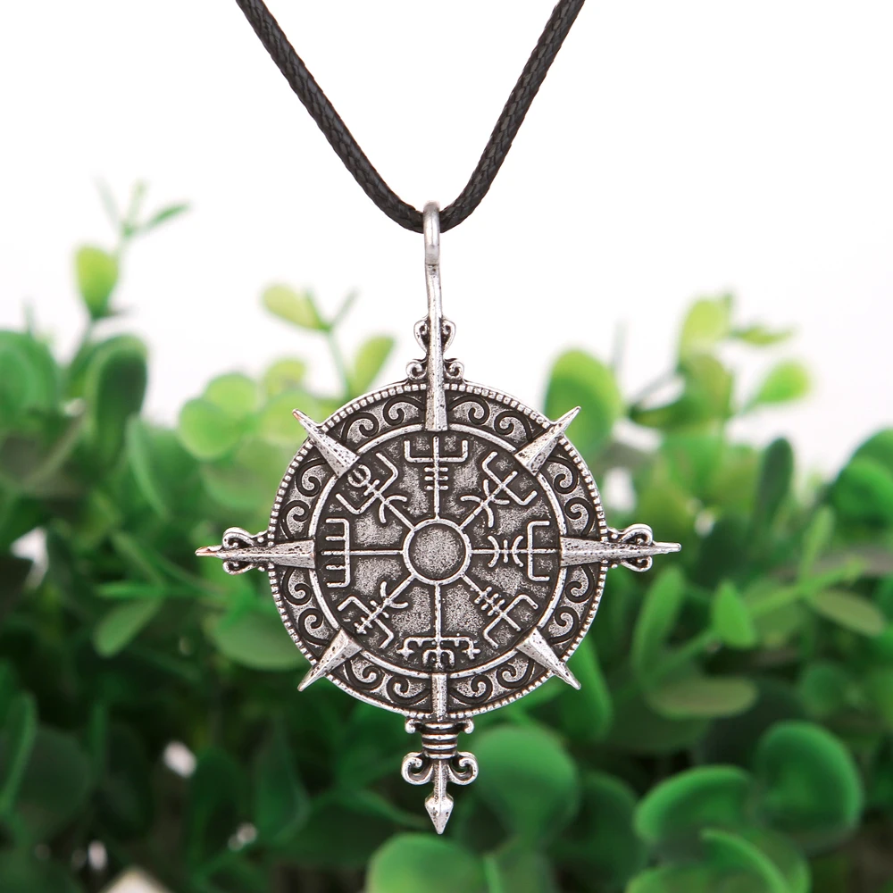 SanLan 1 قطع Vegvisir البوصلة الإسكندنافية حماية رمز فايكنغ قلادة SanLan 1 قطع Vegvisir البوصلة الإسكندنافية حماية رمز فايكنغ قلادة