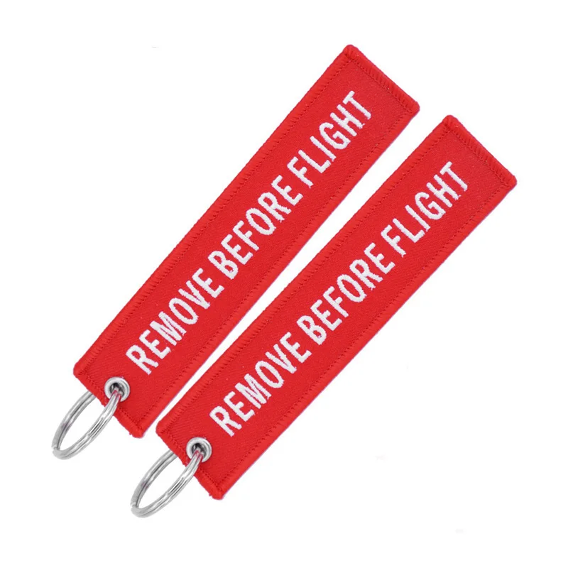 CLELO 2PCS Bag Accessories backpack Pendant With Remove Before Flight Key Chains Tag Label Women Bag Ornament For Gifts