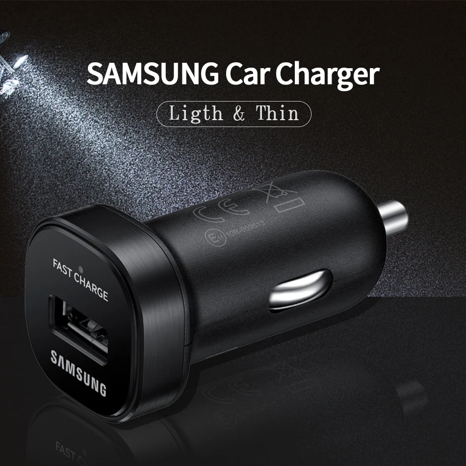 سامسونج note9 S9 S8 زائد سريع شاحن سيارة الأصلي محول 18 واط 9V2A السفر USB Snelle ادر Adaptieve Note8 S 9 ثانية 8 C5 C7 C9pro