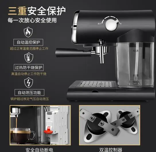 Cena Donlim włoska kawiarnia maszyna domowa pompa parowa domowa kawiarka do espresso 20BAR spienione mleko półautomatyczna DL KF5002 OFFICE auto