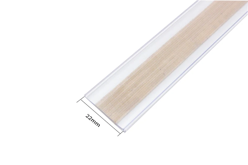 

22mm Flat adhesive price label holder strip shelf talker PVC plastic clip data strip shelf banner cover price clip frame channel
