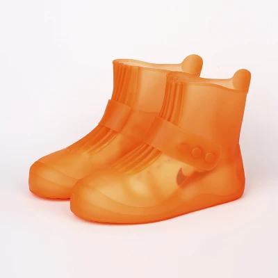 Брендовый водонепроницаемый чехол для обуви, 5 цветов, качественная Нескользящая дождевик для мужчин и женщин, детская обувь, эластичные многоразовые дождевые Бахилы для обуви - Цвет: orange