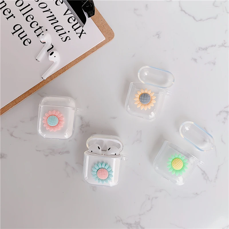 3D Flamingo Bear Sunflower Clear Airpods Case Soft TPU Cute Headphone Case Cover for Apple Airpods 1 2 Shockproof Protect Funda 3D Flamingo Bear Sunflower Clear Airpods Case Soft TPU Cute Headphone Case Cover for Apple Airpods 1 2 Shockproof Protect Funda