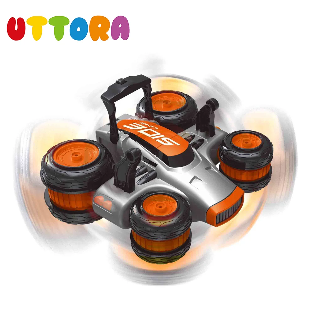 UTTORA Remote Control Cars Stunt Rc Car High Speed Flashing 3D Flip Green & Blue Carro Controle Remoto Toys Gift For Children