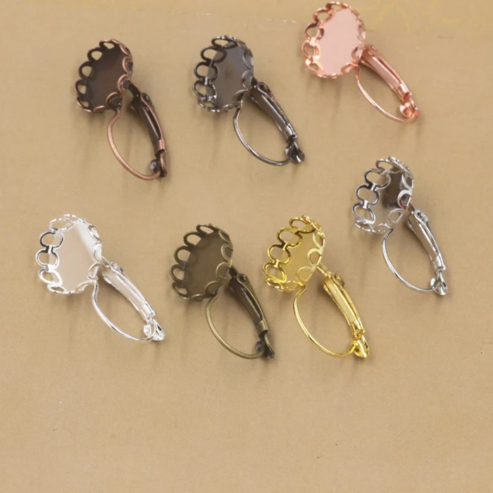 Inner14mm,16mm French Antique Bronze/Silver/Gold/Black Color Earring