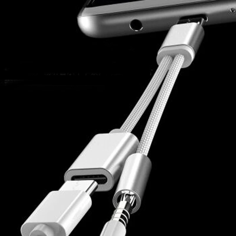 2 в 1 USB Type C зарядный кабель конвертер 3 5 мм аудио для наушников Xiaomi адаптер Huawei P20 Pro