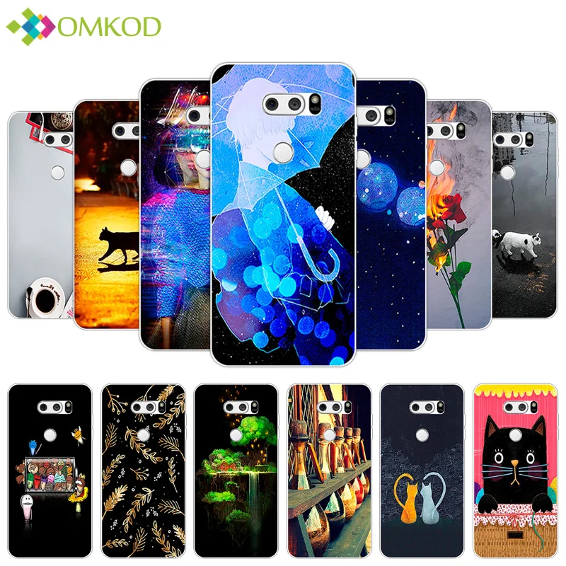 For LG V30 Case Clear Silicon Transparent Surrounding Back