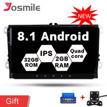 Ips Экран Android 8,1 авто стерео радио gps автомобиль не DVD плеер для кода/Octavia/Seat/CC/PASSAT Golf 5 Volkswagen Оперативная память 2 ГБ 4 Core