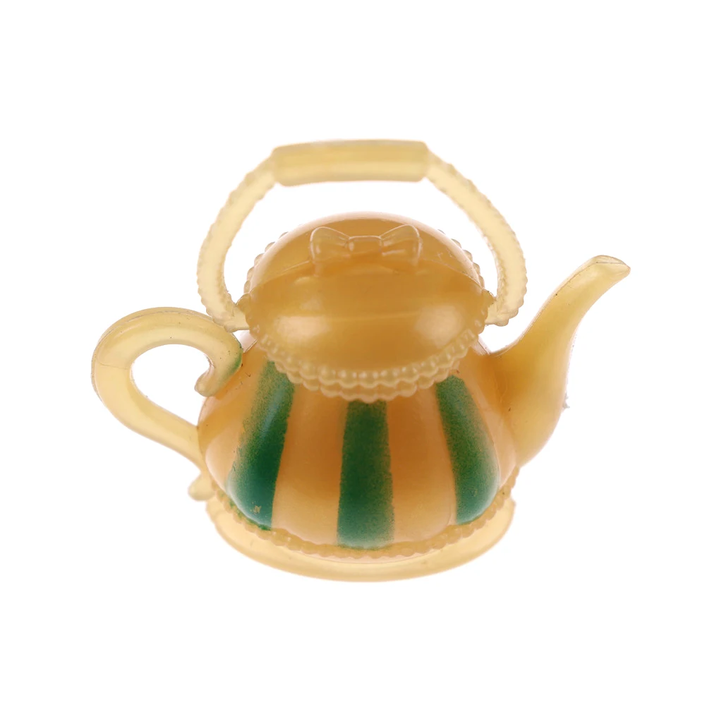 1Pcs New Plastic Tea Pot Tableware Toys 1/12 Dollhouse Miniature
