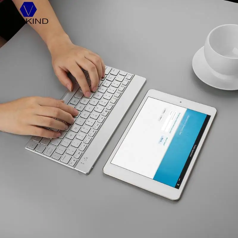

VAKIND F3S Ultra Slim Aluminium Alloy Wireless Bluetooth 78 Keys Keyboard with 7 Color Backlit for IOS Android Windows Tablet PC