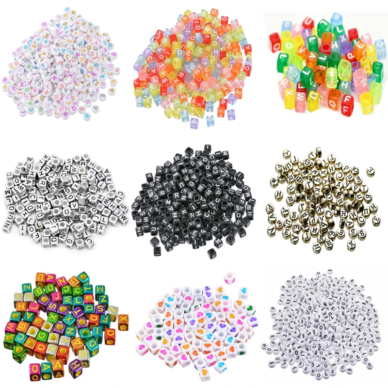 

20-1000 Alphabet Beads Acrylic Bead Letter Handmade DIY Letter Beads For Bracelet Pacifier Clip Jewelry Accessories Random Mixed
