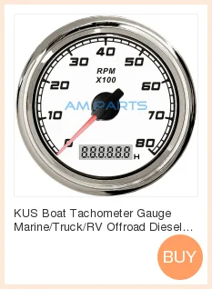 KUS лодка и двигателя(об/мин Метр ЖК-дисплей счетчик моточасов Тахометр белый 12 V/24 V 8000 об/мин
