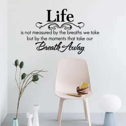 

FAROOT Wall Stickers Letter Quotes Life Word Art Vinyl Mural Home Decal Removable 40cm 70cm