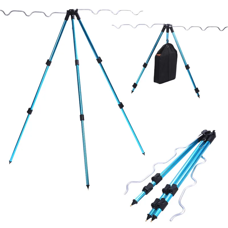 Baratos Soporte para trípode de pesca telescópica de aleación de aluminio soporte para trípode de pesca nocturna soporte para caña de pescar