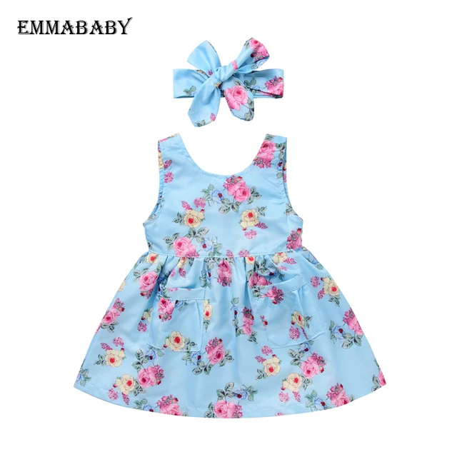 Baby Fl 2pcs Print Sky Blue Dress Kid Party Wedding Pageant Baby Fl 2pcs Print Sky Blue Dress Kid Party Wedding Pageant Formal Long Sleeve Summer