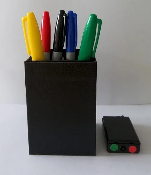 Free shipping Color Match Color Pen Prediction Leather Pen Holder Magic Tricks Mentalism Magic Stage Magic