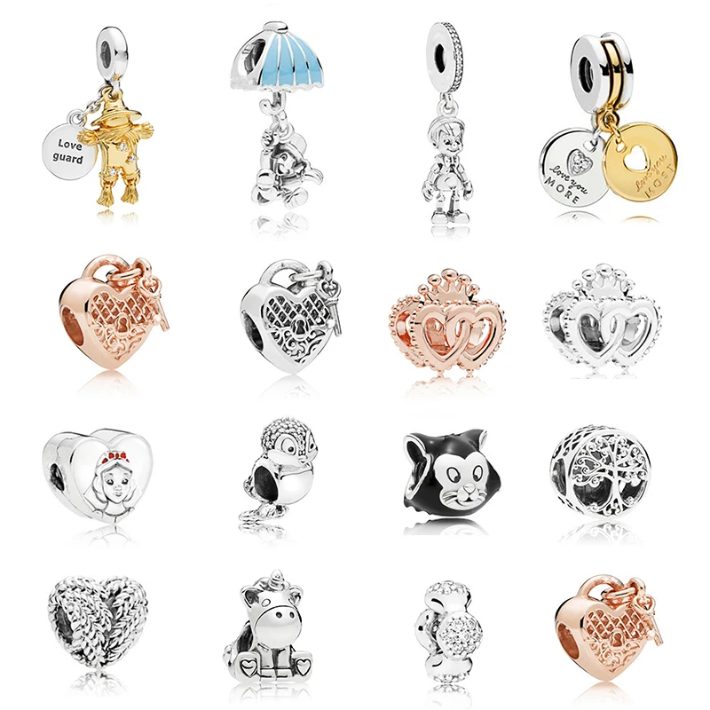 

BAOPON 5Pcs/lot New Silver Color Beads Scarecrow Pendant Charm Fit original Pandora Bracelet DIY Jewelry For Girl Kids Gift