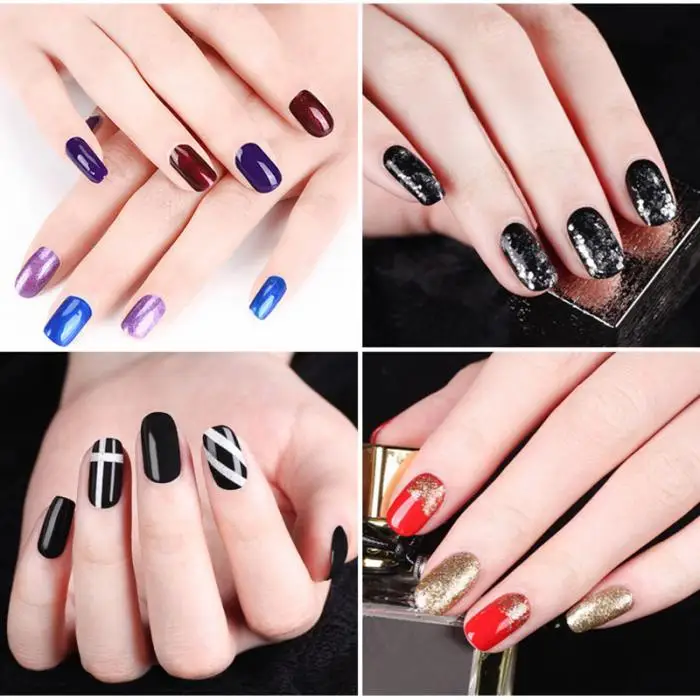 10 Pcs/Set Nail Polish Pure Color Soak Off Nail Gel Art Lacquer Semi Permanent Manuicure Varnish 669