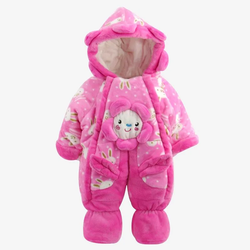 2017 Winter Thick Warm New Baby Boy Girl Rompers Unisex Newborn Infant Long Sleeve Hooded Climbing Clothes 0-1 Years Old Outwear15