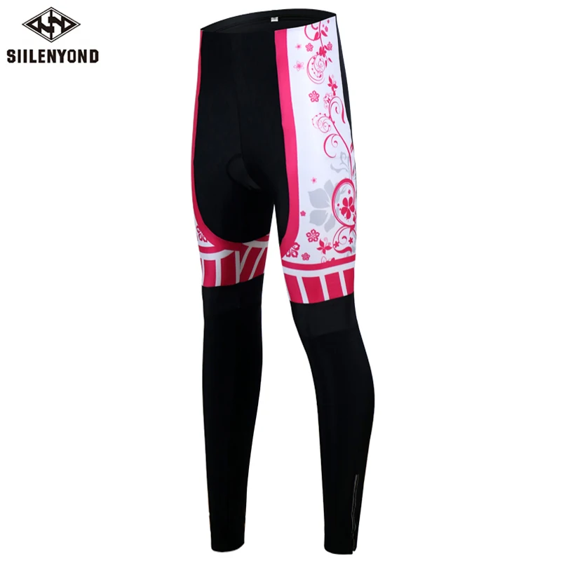 Cycling pant Siilenyond Женские Pro зимний термо велосипедный брюки противоударные велосипедные брюки с 3D гелевой подкладкой MTB велосипедные колготки - Цвет: Cycling pant