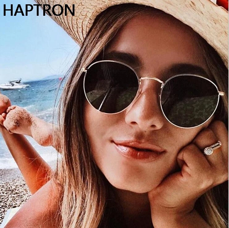 

2018 New Fashion Brand Design Ladies Round Mirror Sunglasses Women Metal Frame Rose gold Sun Glasses For Female UV400
