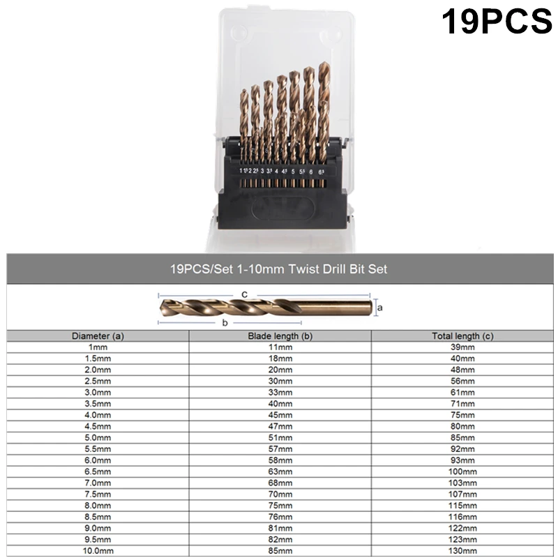 RUITOOL 1-10mm/1-13mm Drill Bit Set Original M35 Cobalt Metal Cutter For Stainless Steel Wood Drilling Power Tools RUITOOL 1-10mm/1-13mm Drill Bit Set Original M35 Cobalt Metal Cutter For Stainless Steel Wood Drilling Power Tools
