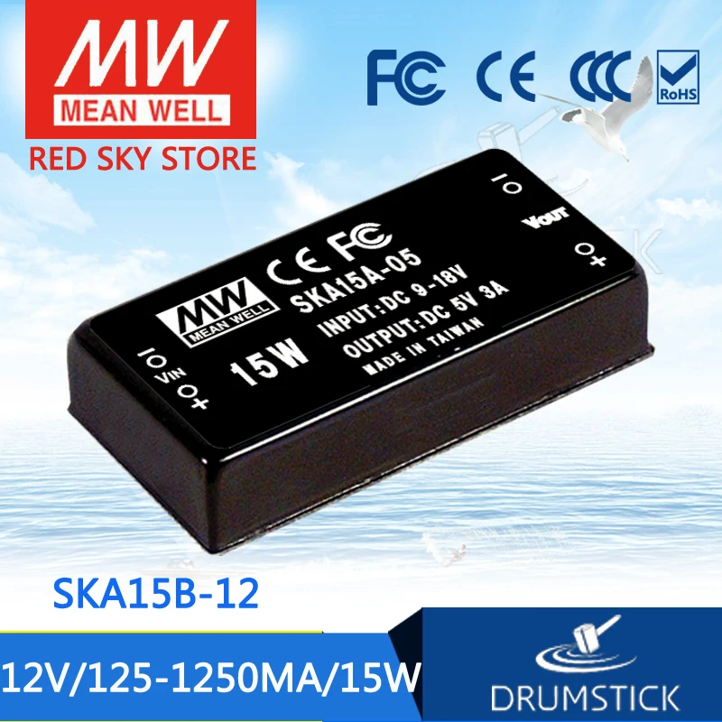 

MEAN WELL SKA15C-12 12V 1250mA meanwell SKA15 12V 15W DC-DC Regulated Single Output Converter