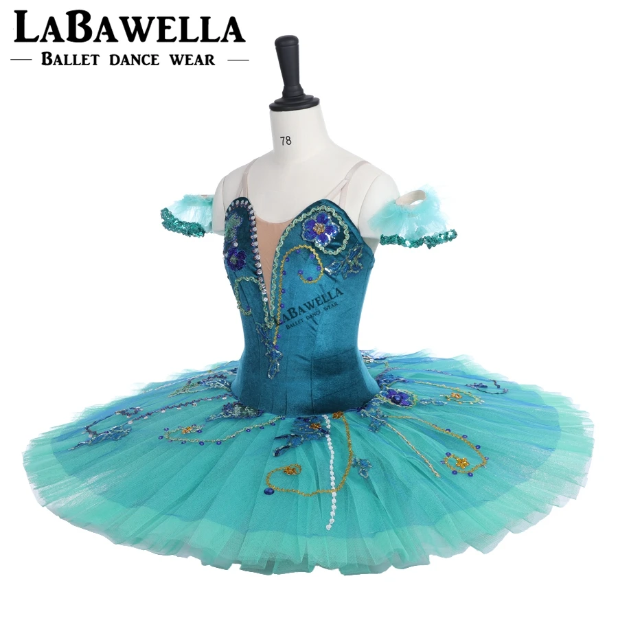 La Esmeralda Variation Professional Stage Costume Tutu Green Sleeping Beauty USA Ballet Comeptiton Girls Adult BT9038