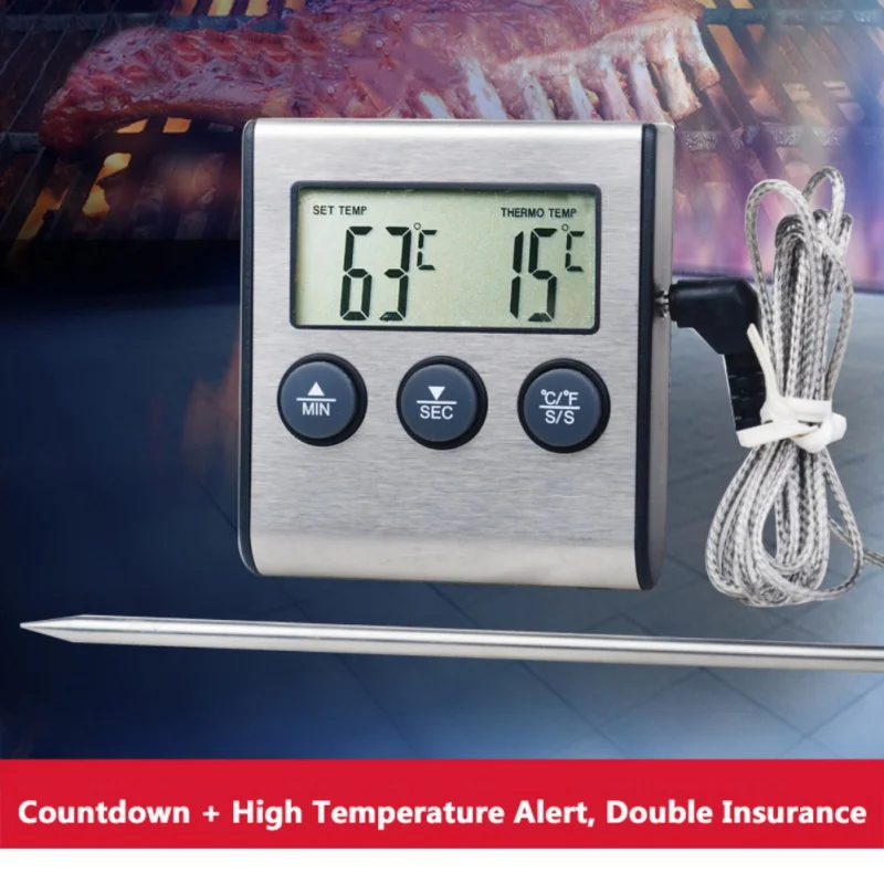 Buy Wireless Kitchen Food Thermometer Timer Household